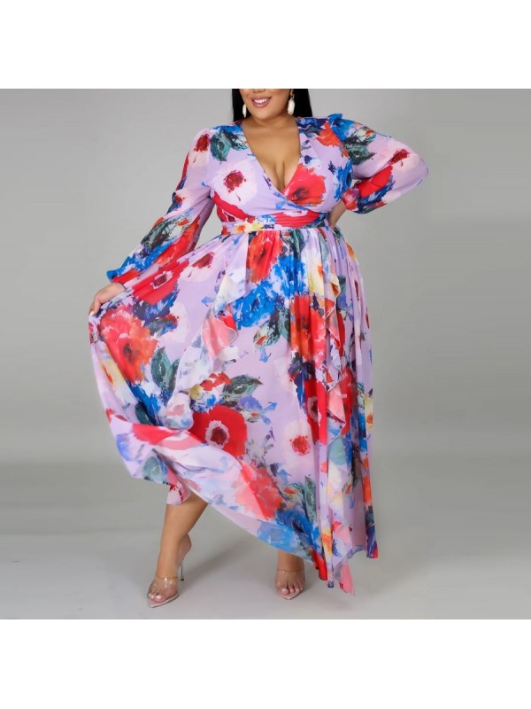 Vestito Donna Lungo Plus Taglie Grandi Woman Oversize Maxi Dress OS120013B f14